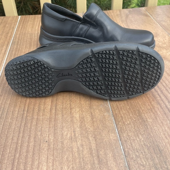 Women's Clarks Pro Gem Black Leather Size 8W - Picture 4 of 7